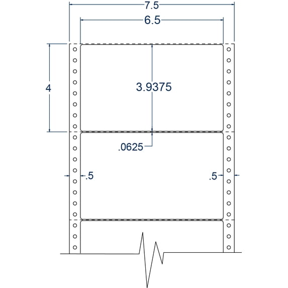 Compulabel 111958, 6-1/2" x 3-15/16" Pinfeed Shipping Labels