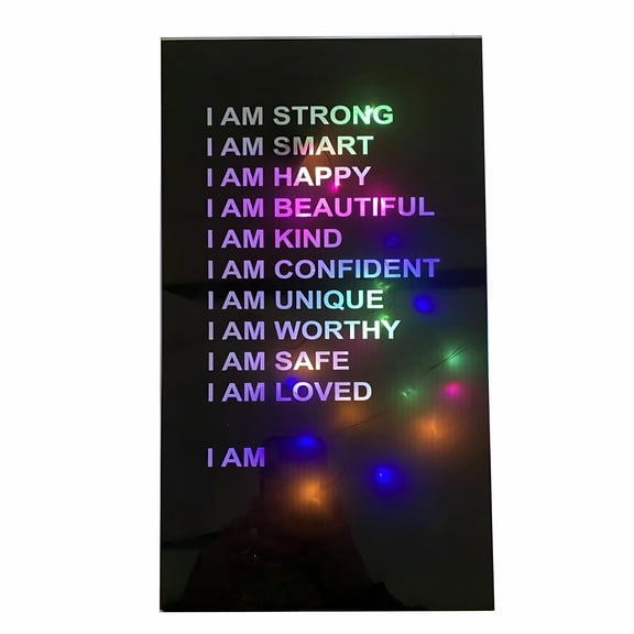 ACDANC Gardenne Affirmation Mirror Wall Mirror Full-Length Mirror Wall Mirror Easy Install Waterproof USB Plug-and-Play Living Room Affirmation LED Light Mirror