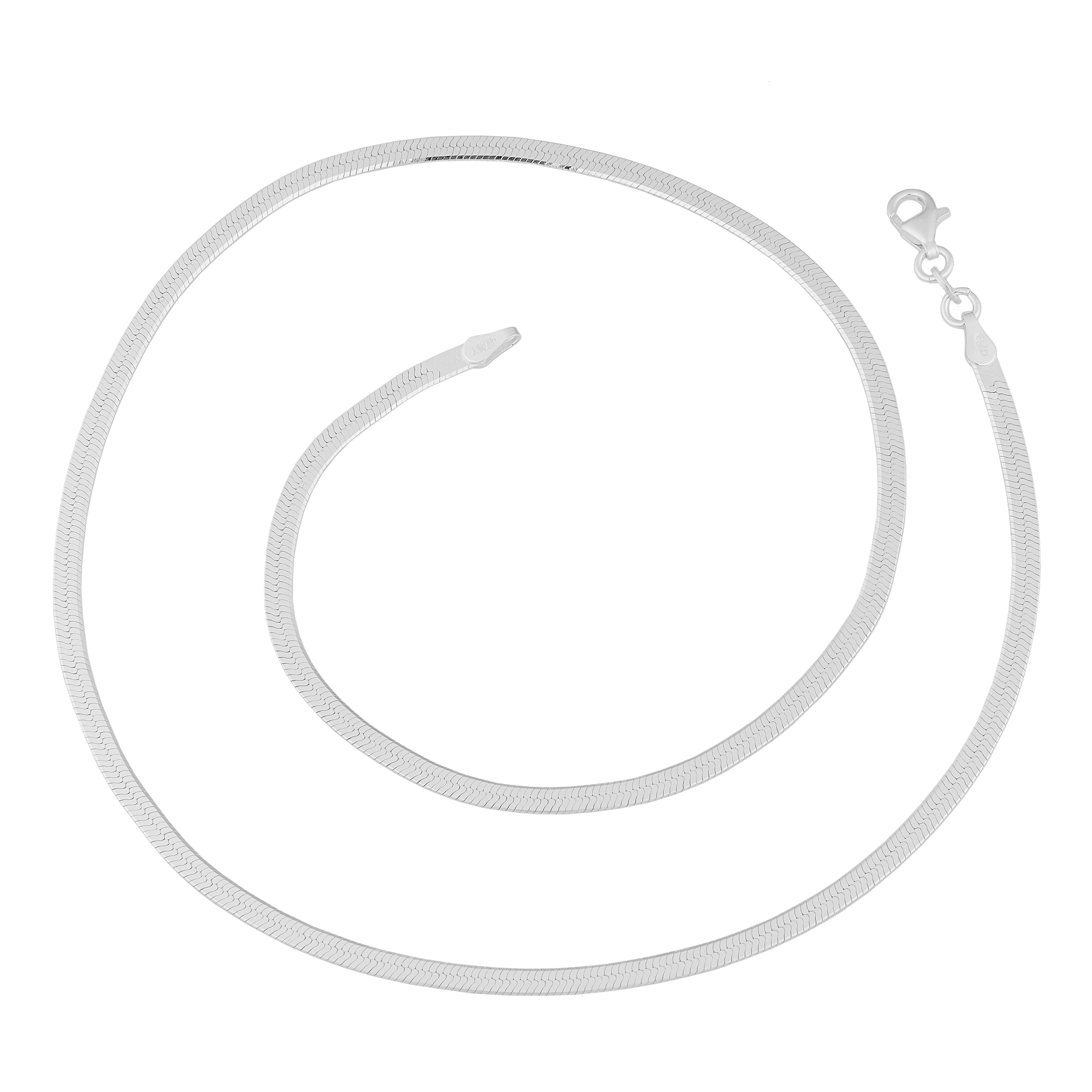 KoolJewelry Sterling Silver 2.8 mm Herringbone Chain Necklace (24 inch)