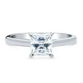 thumbnail image 2 of BERRICLE Sterling Silver Solitaire Wedding Engagement Rings 1.2 Carat Princess Cut Cubic Zirconia CZ Promise Ring for Women, Rhodium Plated Size 5, 2 of 8