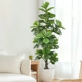 thumbnail image 4 of Artificial Fiddle Leaf Fig Tree 6ft(72in)Tall Faux Tree with Large Realistic Trunks and Big Leaves, Fake Floor Potted Artificial plants for Home Office Garden Indoor Outdoor Decor, 4 of 5
