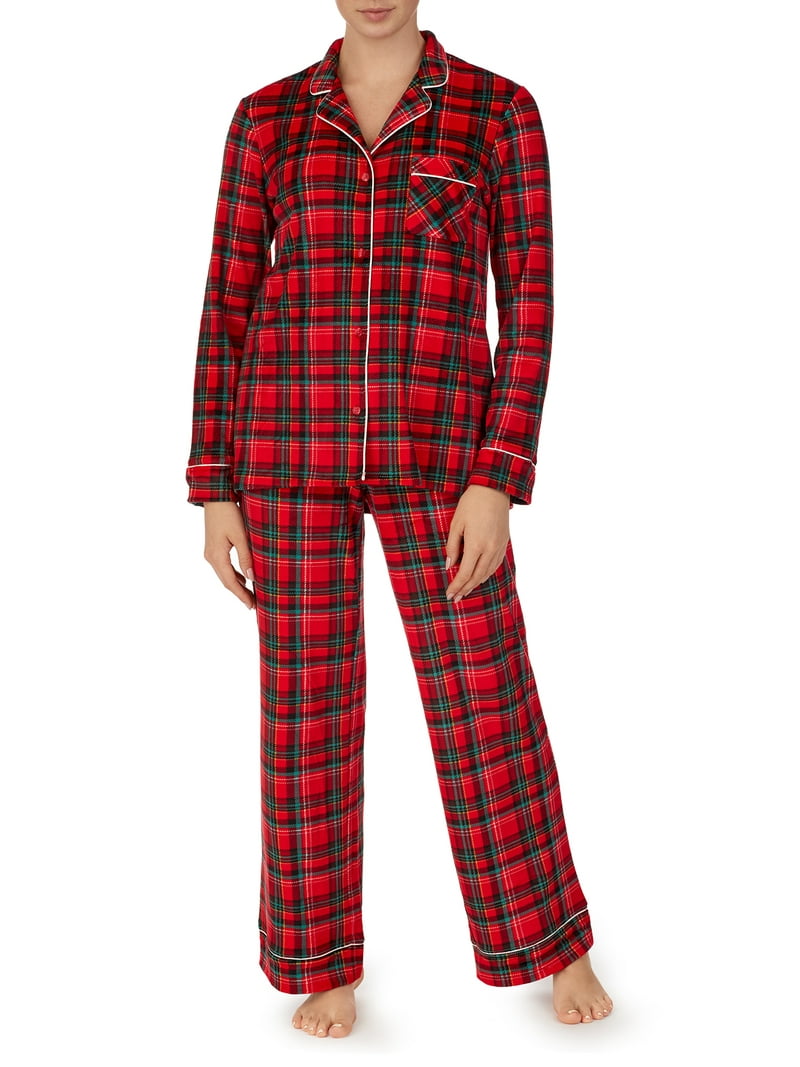 Secret Treasures Women's Plus Stretch Velour Long Sleeve Notch