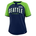 thumbnail image 2 of Women's Fanatics College Navy/Neon Green Seattle Seahawks Height Advantage T-Shirt, 2 of 3