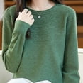 thumbnail image 2 of DAFPZW Wool Sweaters for Women Fall Winter Warm Soft Knitted Tops Casual Loose Pullover Crew Neck Long Sleeves Shirts, 2 of 4