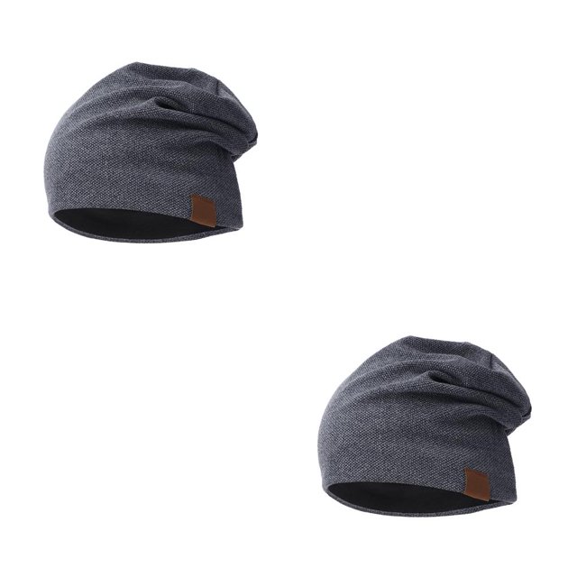 Qarigey Gorro de punto para hombre y mujer, gorro transpirable cálido de Color sólido, gorra de elástica Unisex, azul oscuro Armada 2piezas Qarigey CBP144229