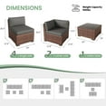 thumbnail image 5 of POTEBAN Patio Furniture Set, 7-Piece Outdoor Sectional All-Weather Wicker Patio Conversation Set for Backyard (Dark Gray Cushions with Brown Rattan), 5 of 7