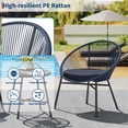 thumbnail image 6 of Ataucjin 3 Piece Patio Bistro Set, Outdoor Acapulco Chairs Set of 2 with Glass Top Table, All Weather Modern Patio Chairs with Cushions, Patio Conversation Bistro Set for Deck, Backyard, Balcony, 6 of 7