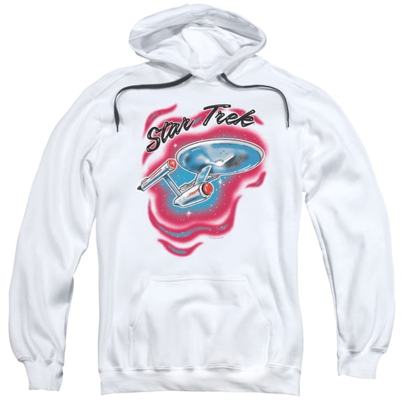 Star Trek Trek Airbrush Adult Pullover Hoodie Sweatshirt White