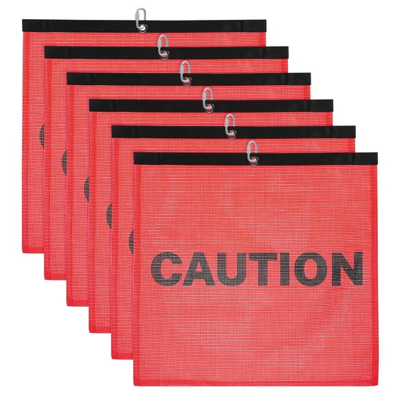 Uxcell Red Safety Flags for Trucks, 18x18" Warning Safety Flag with Buckle High Visibility 6 Pack