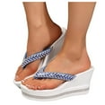 thumbnail image 1 of Dakaela Women's Platform Flip Flop Rhinestones Arch Support Summer Thong Sandals Soft Cushion Slippers, 1 of 8