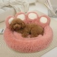 thumbnail image 3 of Cute Bear Paw Shaped Dog Bed and Cat Bed, Warm and Comfortable Soft Plush Donut Round Mattress, with Pet Scarf, Give Your Baby a Warm and Comfortable Mattress, 3 of 10