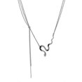 thumbnail image 1 of Collar de serpiente de cadena de doble capa estilo Ins Yuxing para mujer hip hop, 1 of 4