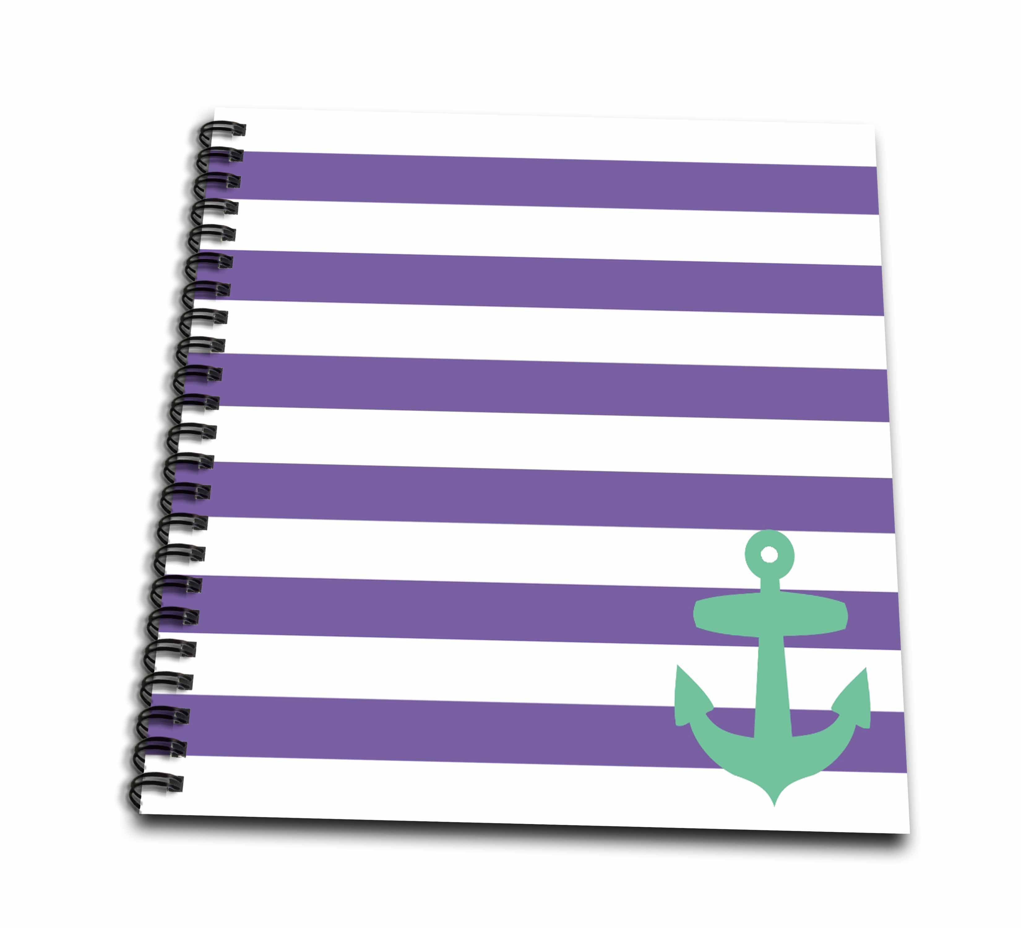 12 Grußkarten Im Maritimen Retro-Design – Anker Mit Matrosenstreifen, 15 X 15 Cm, Inkl. Umschläge