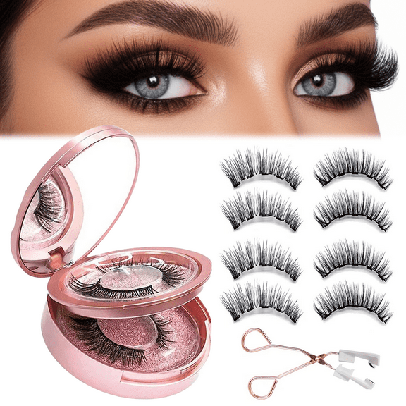 Upgrade Magnetic Eyelashes with Applicator Reusable Soft Magnetic Eyelashes Natural Look No Glue Needed Magnetic Eyelashes Magnetic Lashes Kit Easy to Wear and Remove
