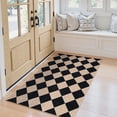 thumbnail image 3 of SUNDEREY 3'x5' Easy Jute Area Rug, Washable Entryway Rug Non Slip, Checkerboard Indoor Outdoor Carpet, Modern Geometric Farmhouse Checkered Rugs for Living Room Office Couch Entrance Kitchen,Black, 3 of 10