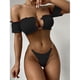 thumbnail image 4 of Mujeres fuera del hombro ahueca hacia fuera sólido cómodo Bikini push-up acolchado traje de baño traje de baño conjunto de ropa de playa OAVQHLG3B Store  lin121212, 4 of 4