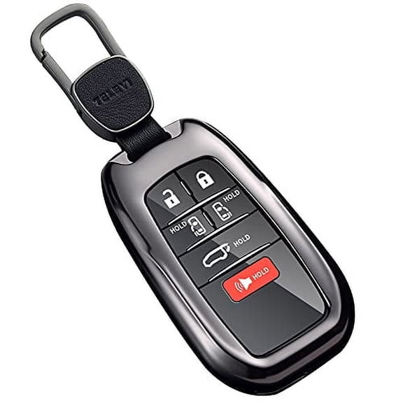 Key Fob Cover Case for Toyota Sienna 2021 Metal Smart Key Protection Holder Shell,Compatible for 2021 RAV4 Prime