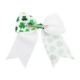 thumbnail image 2 of Motique Accessories St Patricks Hair Bow with Tails White Shamrock, 2 of 5