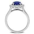 thumbnail image 6 of Created Forever Women's Created Blue Sapphire and Lab Grown Diamond Sterling Silver Halo Ring, 6 of 10