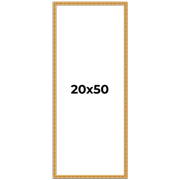 20x50 Frame Gold Real Wood Picture Frame Width 1 inches | Interior Frame Depth 0.5 inches | Edwina