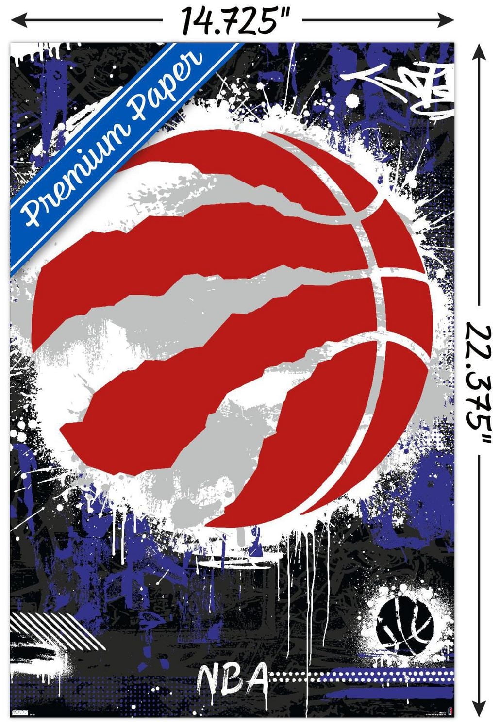 NBA Toronto Raptors - Maximalist Logo 23 Wall Poster, 22.375" x 34"
