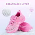 thumbnail image 4 of FUNCOO PLUS Kids Athletic Sneakers Girls Lace Up Walking Shoes Toddler Glitter Breathable Outdoor Running Shoe, Dessert, Size 13, 4 of 8