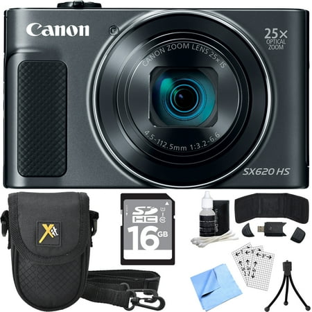 Canon Focusing Screen Canon PowerShot SX620 HS Digital Camera Black w/ Accessory Bundle includes Camera, 16GB SDHC Memory Card, Carrying Case, Mini Tripod, Screen Protectors, Cleaning Kit, Beach Camera Cloth and More ()