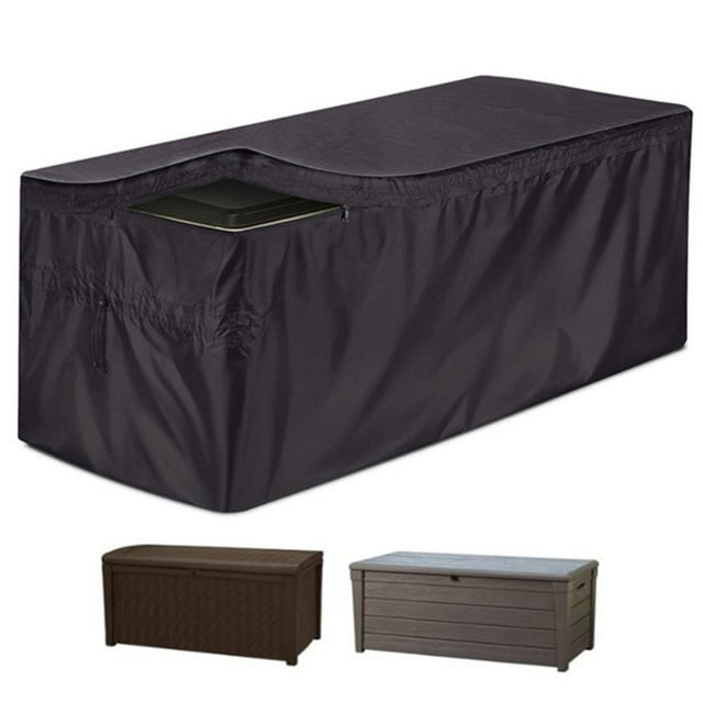 Dsseng Housse de Coffre de Terrasse Imperméable pour Rangement, Housses de Coffre de Terrasse pour Meubles d'Intérieur et d'Extérieur, Noir 131*69*71 cm