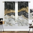 thumbnail image 2 of Black And White Marble Curtains 42"Wx45"L, White And Gold Marble Window Curtains Women Men Boys Modern White Gold Abstract Art Marble Curtains for Bedroom Window/Living Room/Bathroom 2 Panels, 2 of 5