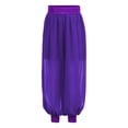 thumbnail image 3 of Aislor Belly Dance Pants Satin Tribal Baggy Pants Arabian Princess Cosplay for Halloween Carnival Purple 6, 3 of 7