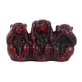 thumbnail image 3 of Abbracc Monkeys Sculpture Décorative en Résine Faite à la Main pour Table à Domicile Cadeau Mémorable Imitation Rouge Brun, 3 of 9