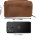 thumbnail image 4 of Marshal Genuine Leather Double Zipper Clutch Checkbook Wallet for Women #4575CF Swiss Cognac, 4 of 6
