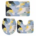 thumbnail image 2 of Abstract Color Block Bathroom Rugs Set Blue Yellow Geometric Modern Art Non Slip Absorbent Soft Bath Mats 3 Piece Set with Bathroom Rug, U-Shaped Floor Mat, Toilet Seat Cover Small Size, 2 of 9