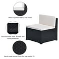 thumbnail image 6 of YOFE 4-Seat Outdoor Sectional Sofa Sets for Garden Porch, 5 PCS Outdoor Dining Set w/Beige Cushion, Single Sofas, Corner Sofa, Ottoman, Coffee Table, Black Wicker Rattan Outdoor Patio Furniture, D2663, 6 of 12