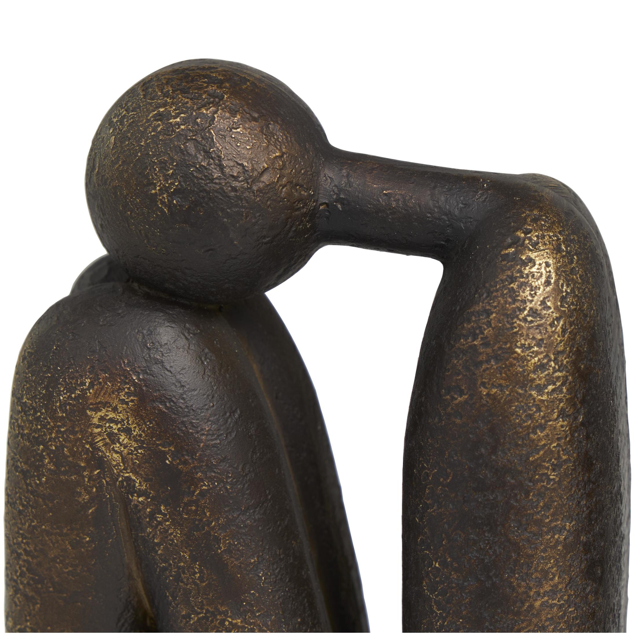 DecMode 4" People Bronze Polystone Bookends (Set of 2)