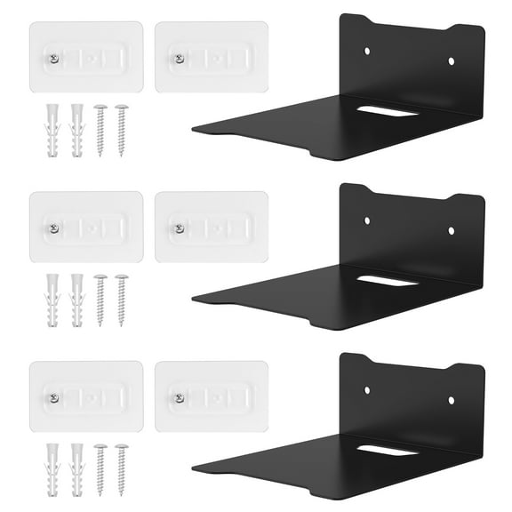 LINFANG 3 Pcs Invisible Floating Shelf with Two Installation Method Black Sturdy Floating Bookshelf Space Saving Wall Shelf for Wall