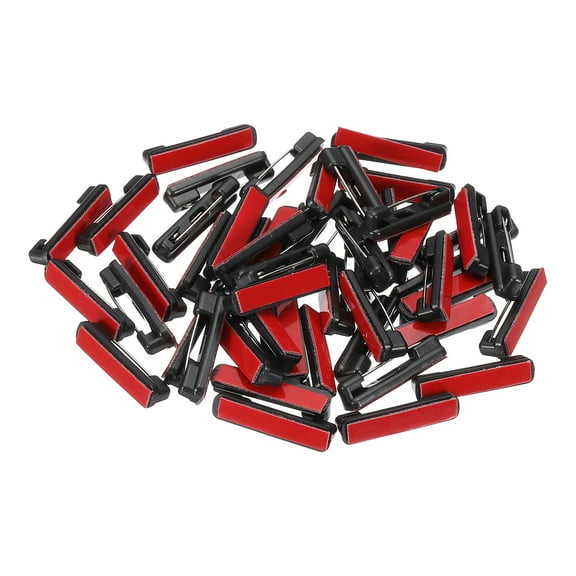 Uxcell 50Pcs Safety Pins, 22mm Self Adhesive Safety Pins Bar Badge Pins Name Tag Pin Bulk Small with Flat Back Sticky Strips for Clothes DIY Crafts,Black
