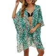 thumbnail image 2 of Summer Bikini Cardigan Leopard Pattern Half Sleeve Open Front Beachwear Cardigan Sunscreen Swimsuit Cover-Up, 2 of 7