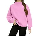 thumbnail image 1 of Sudadera con capucha de manga larga para niña, color liso, con abertura en el bajo y cierre de hebilla, de poliéster, talla mediana y grande, 1 of 8