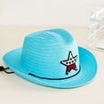 thumbnail image 2 of lnmuld Kids Boys Girls Summer Straw Western Cowboy Sun Hat Beach, 2 of 5