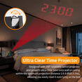 thumbnail image 2 of Digital Projection Alarm Clocks for Bedrooms, Large LED Display, BKSDUEH Mirror Desk Alarm Clock with USB Charger, Adjustable Brightness, Loud Alarms for Kids Elderly, Heavy Sleepers, Snooze, 12/24H, 2 of 8