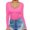 Hot Pink, variant on TKLPEHG Blouses for Women Dressy Casual Crew Neck Slim Tops Comfy Lightweight Long Sleeve T Shirt Fashion Solid Color Fall Tops Pullover (Beige,M)