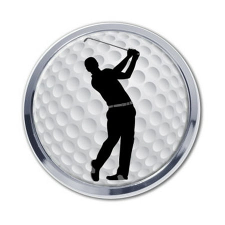 Golf Ball Swing Chrome Emblem