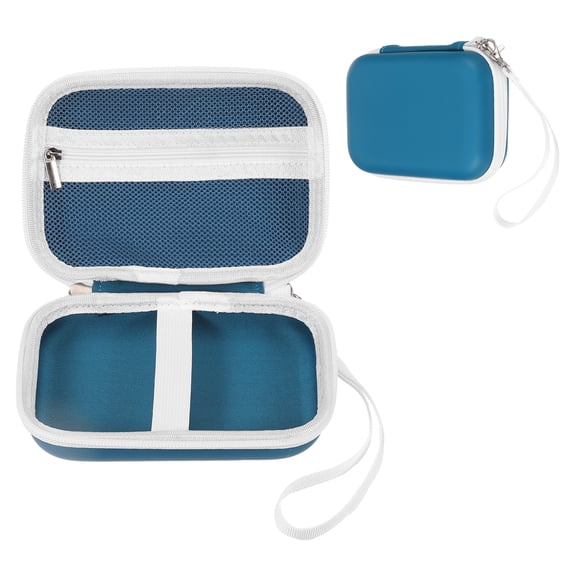 Uxcell Label Maker Case for D30 D35 M02 Label Maker Machine, EVA Travel Label Printer Case for Sticker Storage Holder Tape Paper Roll, Blue