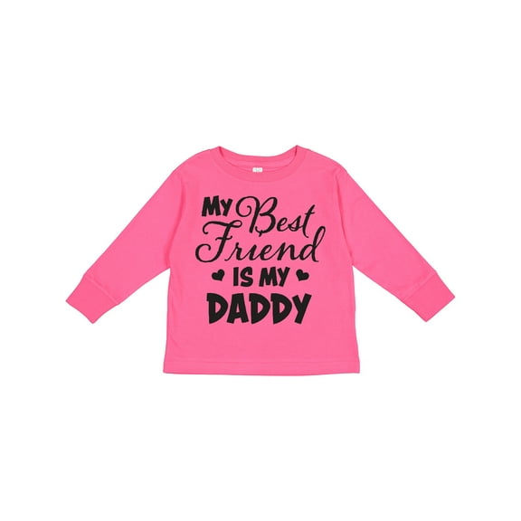 Inktastic My Best Friend is My Daddy with Hearts Boys or Girls Long Sleeve Toddler T-Shirt