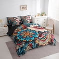 thumbnail image 3 of Homewish Retro Rustic Flower 7 Pieces Bedding Comforter Set,Boho Style Plant Full Bedding Set,Bohemain Floral Fitted Sheet Flat Sheet For Girls Kids,Microfiber Bedroom Decor Reversible, 3 of 8