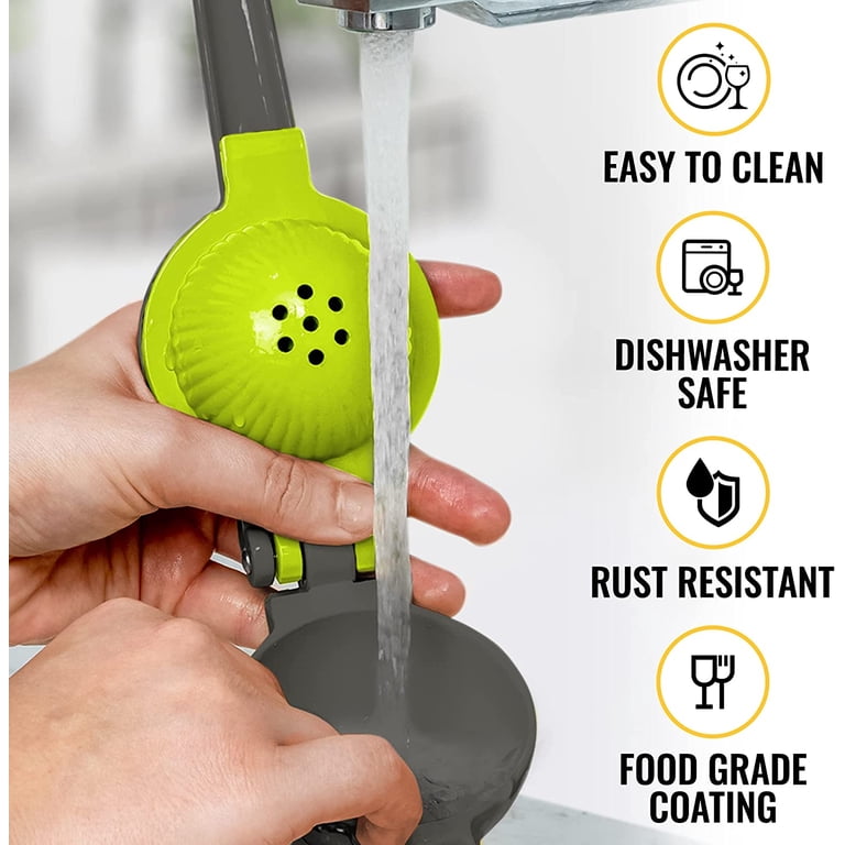 Zulay Metal 2-In-1 Lemon Squeezer Manual - Sturdy, Max Extraction