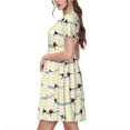 thumbnail image 2 of Lsque Teckel Chiot Imprimé Robe Décontractée T-Shirt Été Manches Courtes Col Rond Robes Évasées, 2 of 6