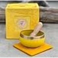 thumbnail image 3 of DharmaObjects Tibetan Solar Plexus Chakra Premium Palm Size Singing Bowl Gift Box Set, 3 of 4