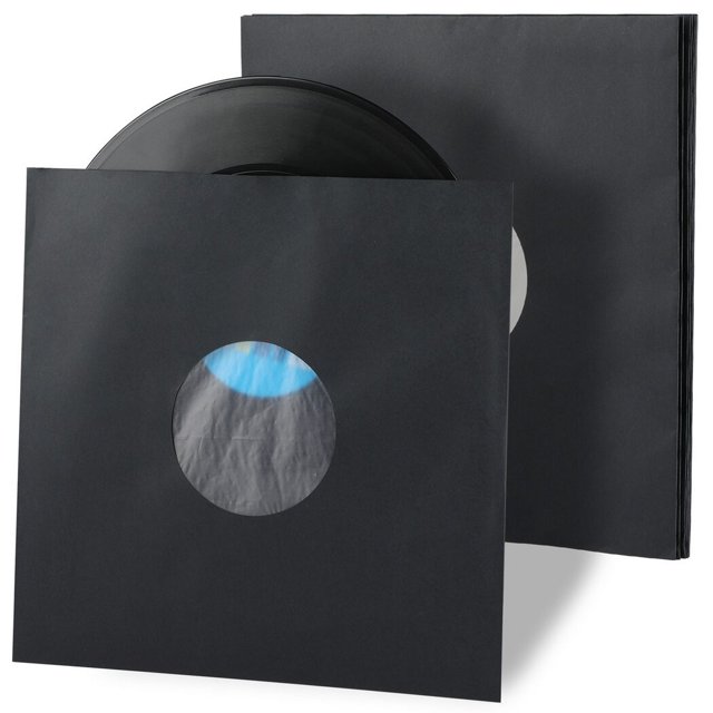 10PCS Vinyl Record Sleeves, Black Kraft Paper Dust Sleeves for 10